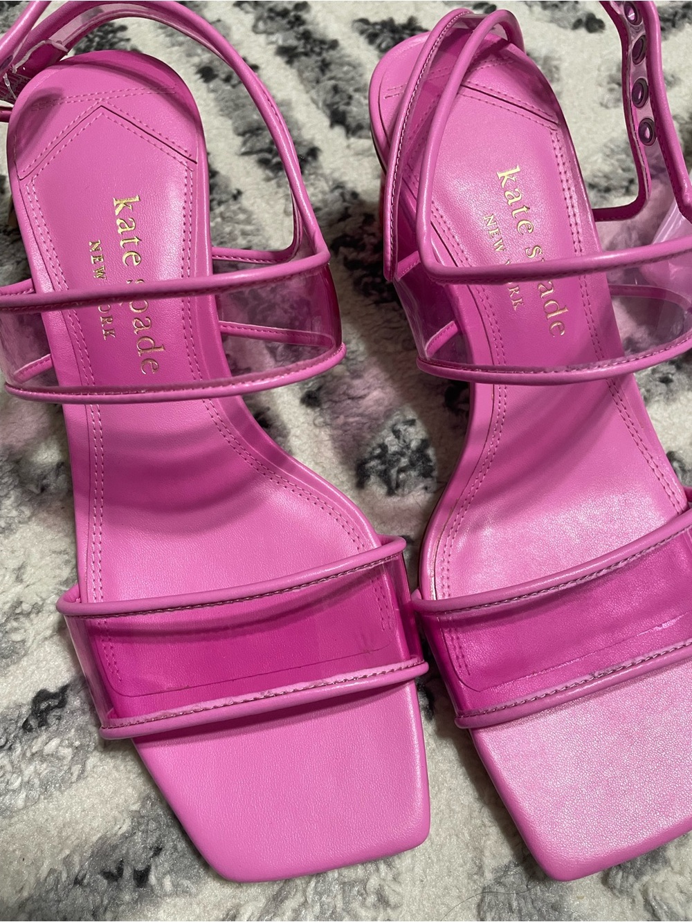 Kate Spade Pink Strappy Block Heel Sandals - Picture 8 of 9